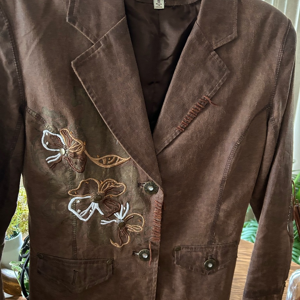 HENDI Embroidered Brown Women's Jacket